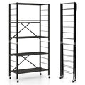 Étagères réglables à 5 niveaux avec roulettes pour garage, cuisine, balcon - 30 x 13.5 x 60