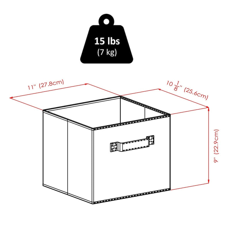 Banc de rangement 4 pièces Addison avec 3 paniers pliables en tissu - 37.4W x 13.3D x 20.8H