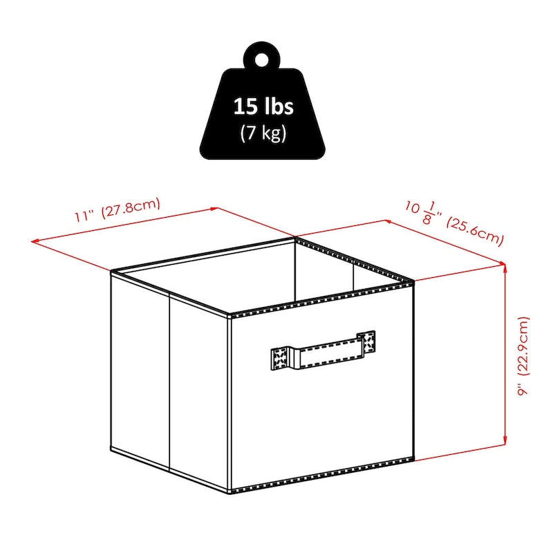 Banc de rangement 4 pièces Addison avec 3 paniers pliables en tissu - 37.4W x 13.3D x 20.8H