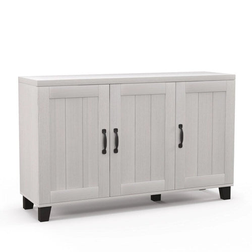 Bahut 3 portes avec étagères réglables et kits anti-basculement - 45 x 13 x 28 (L x l x H)