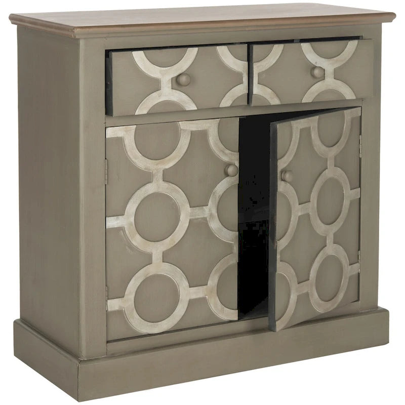 SAFAVIEH Leitha Grey Commode de rangement - 29Wx15Dx29H
