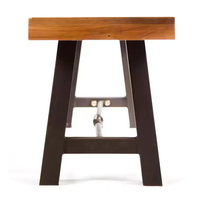 Bancs de salle à manger d'extérieur Rosario GDFStudio en bois d'acacia (lot de 2), teck/métal rustique