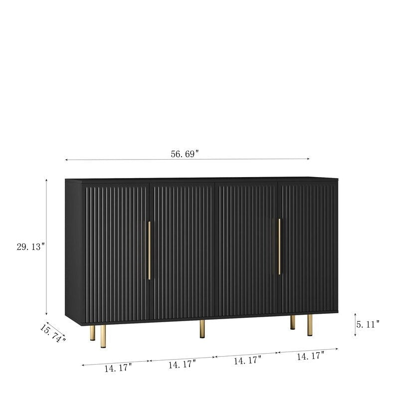 Meuble moderne de 56,69 po avec rangement et étagères réglables - S.O.