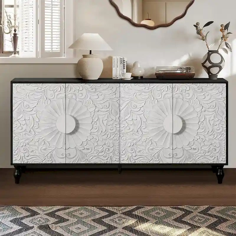 Buffet moderne avec placard de rangement à 4 portes de 62,99 W - S.O.