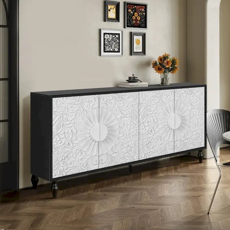 Buffet moderne avec placard de rangement à 4 portes de 62,99 W - S.O.