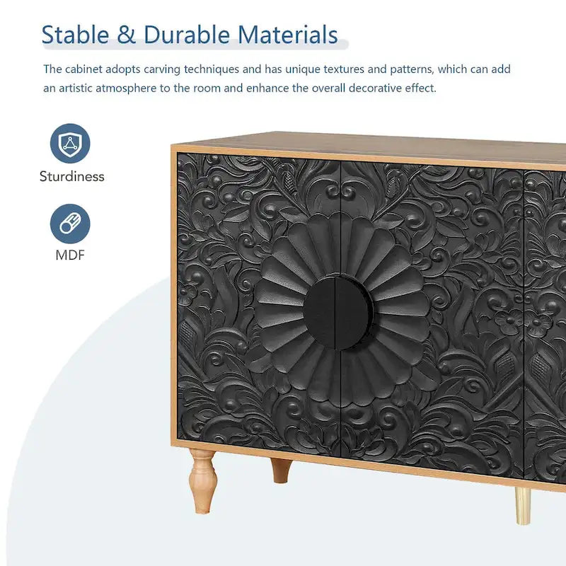 Buffet moderne avec placard de rangement à 4 portes de 62,99 W - S.O.