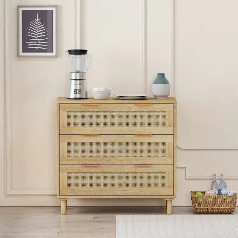 Meuble de rangement en rotin à tiroirs pour chambre à coucher et salon, 31,50 po