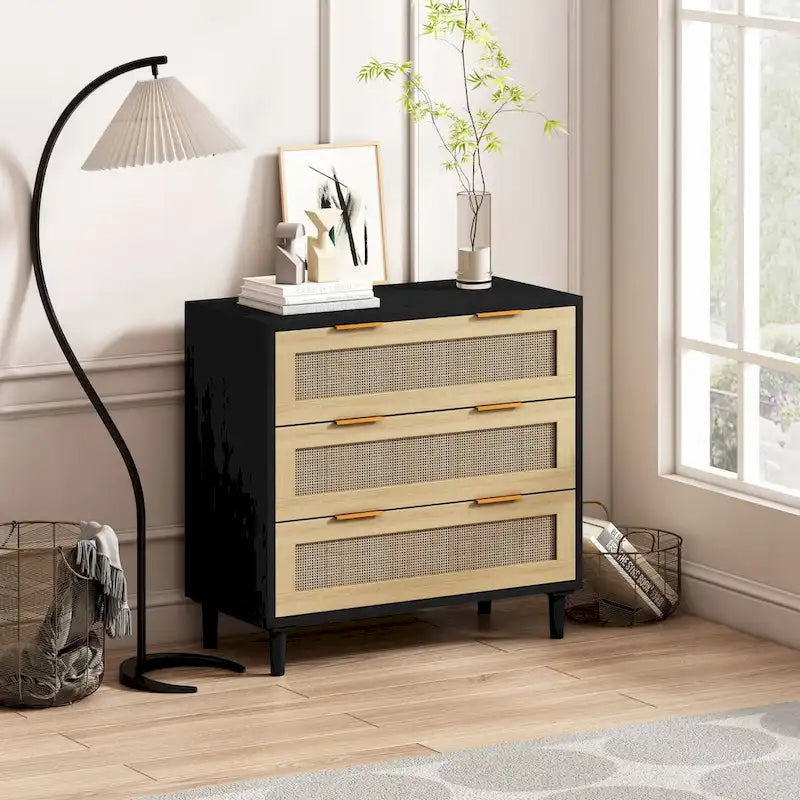 Meuble de rangement en rotin à tiroirs pour chambre à coucher et salon, 31,50 po