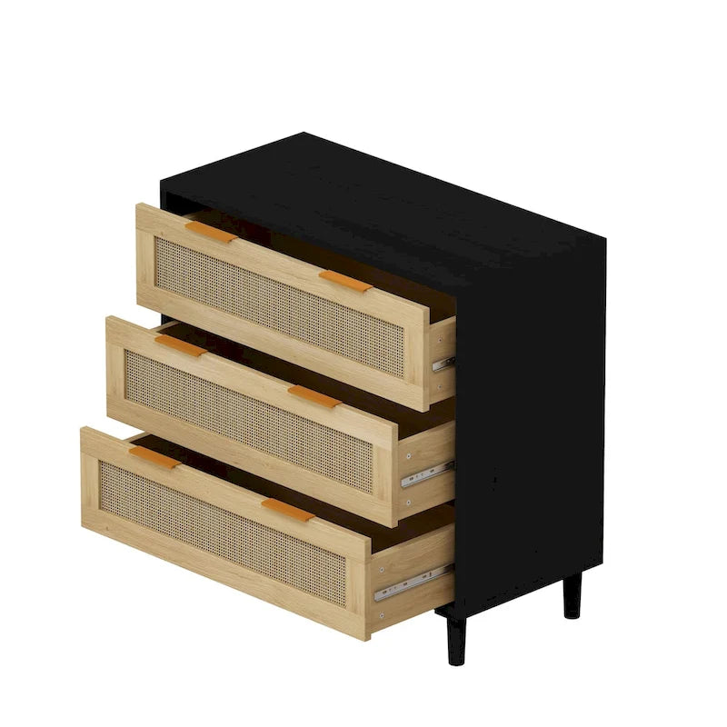 Meuble de rangement en rotin à tiroirs pour chambre à coucher et salon, 31,50 po