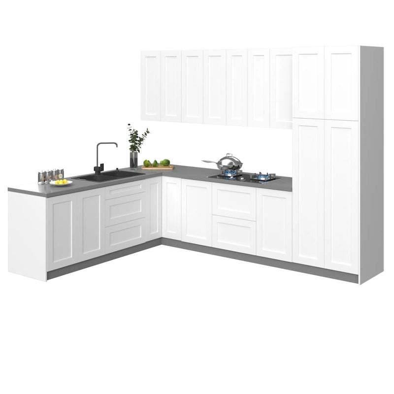 Collection Kitchen Harmony Couleur Blanc Mat Taille de la base 8x10 pieds de large - 126x96