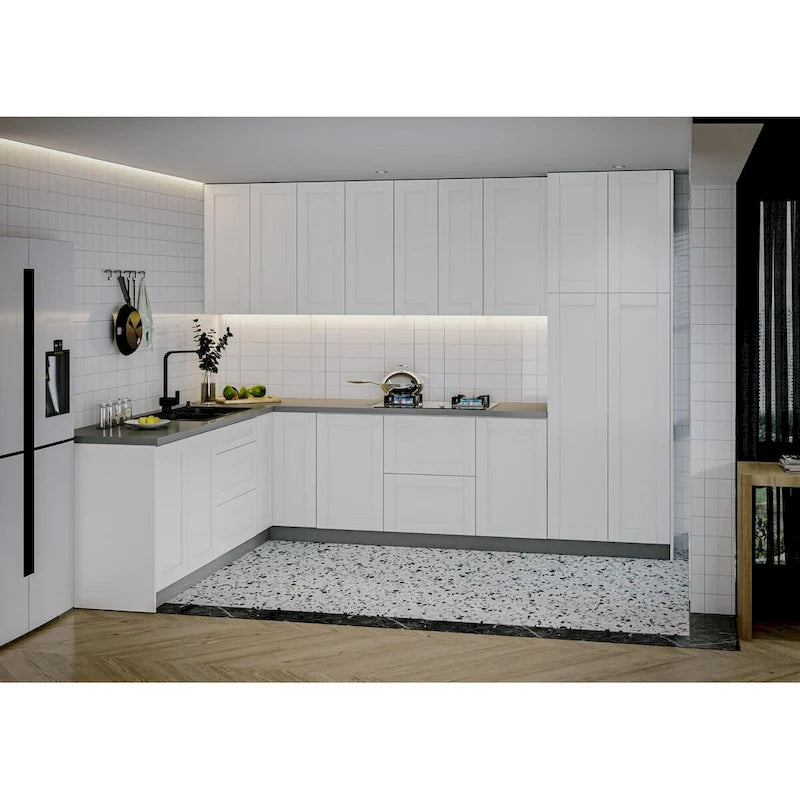 Collection Kitchen Harmony Couleur Blanc Mat Taille de la base 8x10 pieds de large - 126x96