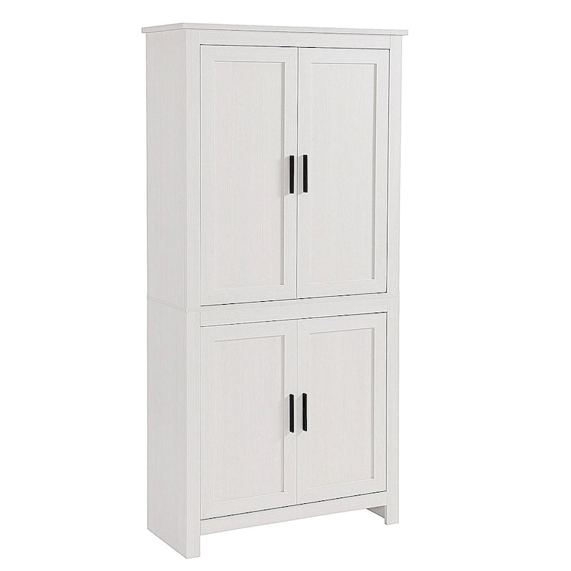 Garde-manger de cuisine 64 pouces à 4 portes, armoire de rangement autoportante avec 3 étagères réglables pour cuisine, salle à manger ou salon