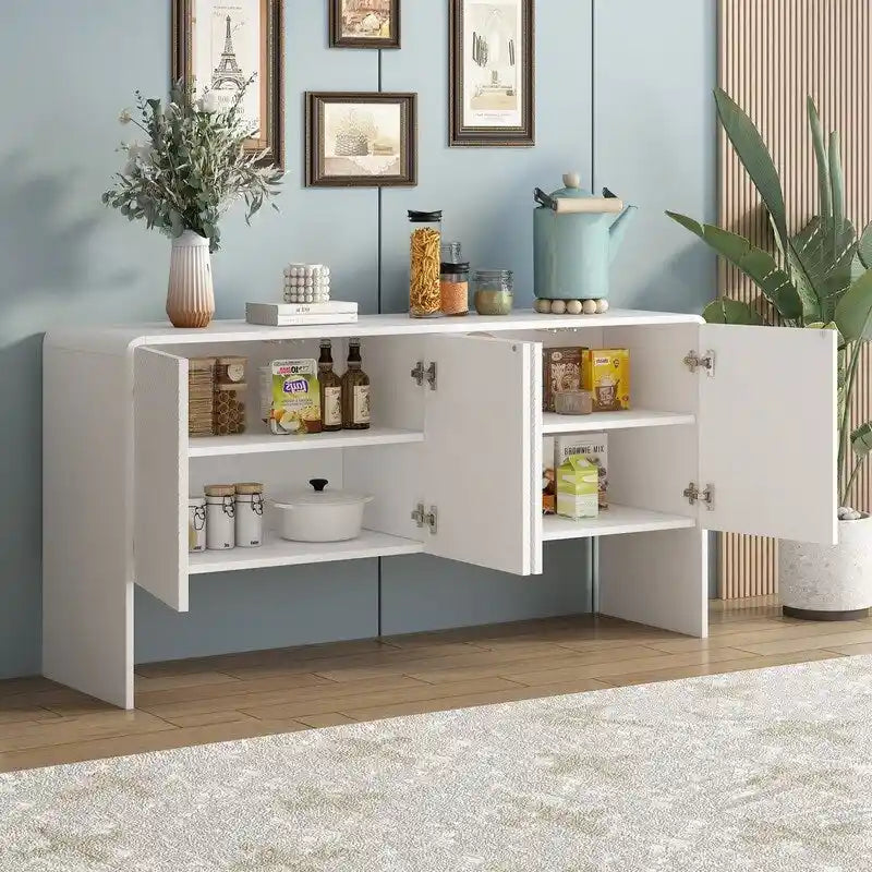 Buffet avec 4 Portes et Grand Espace de Rangement de 60L - N/A