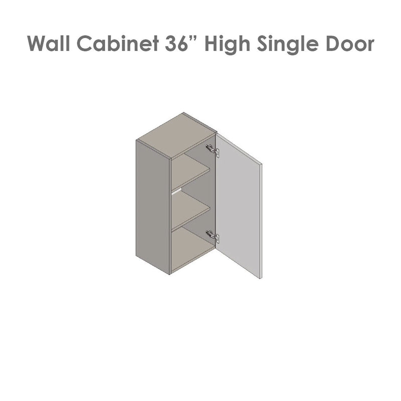 Meuble haut mural 12 x 36 - Porte simple - Gris - 12 x 36 x 12