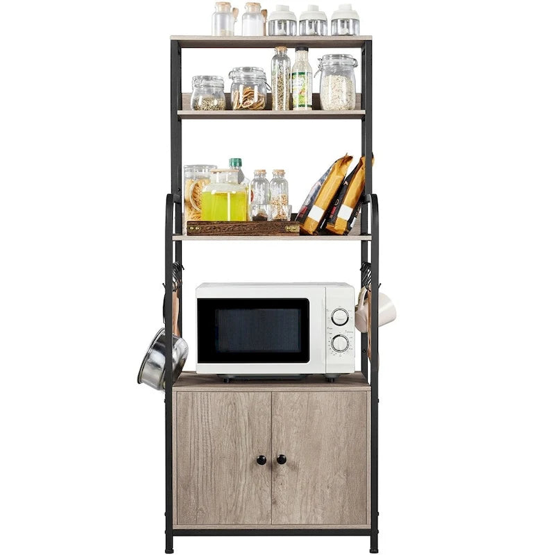 Étagère de boulanger Yaheetech multicouche avec 1 armoire et 3 étagères de rangement