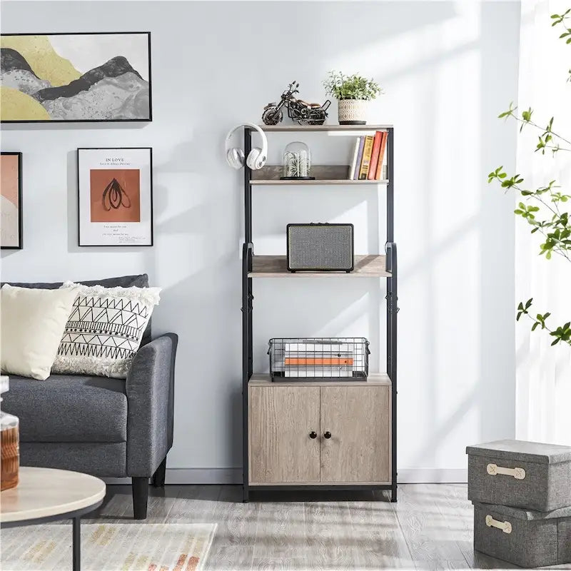Étagère de boulanger Yaheetech multicouche avec 1 armoire et 3 étagères de rangement