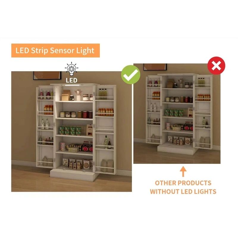 Meuble de cuisine de garde-manger à LED