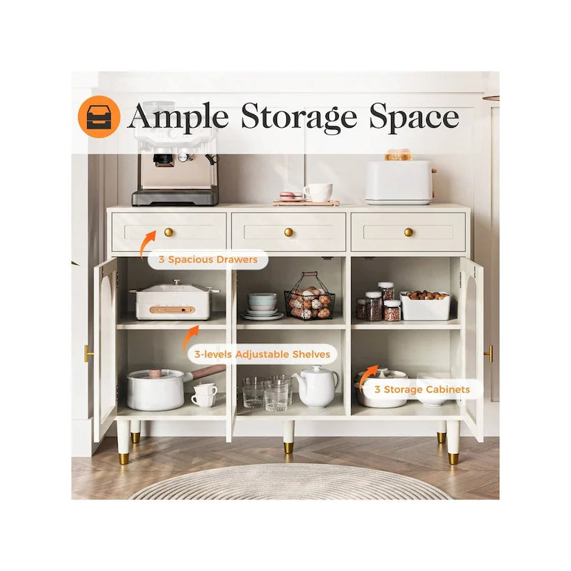 RoyalCraft RoyalCraft Buffet avec 3 tiroirs de 120 cm de large
