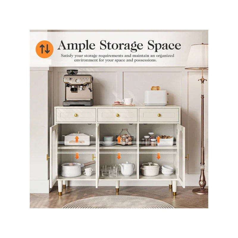 RoyalCraft RoyalCraft Buffet avec 3 tiroirs de 120 cm de large