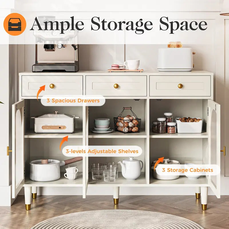 RoyalCraft RoyalCraft Buffet avec 3 tiroirs de 120 cm de large