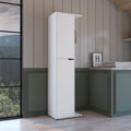 Austin Armoire à 1 porte et 4 étagères en bois composite, 178 cm de hauteur, blanc