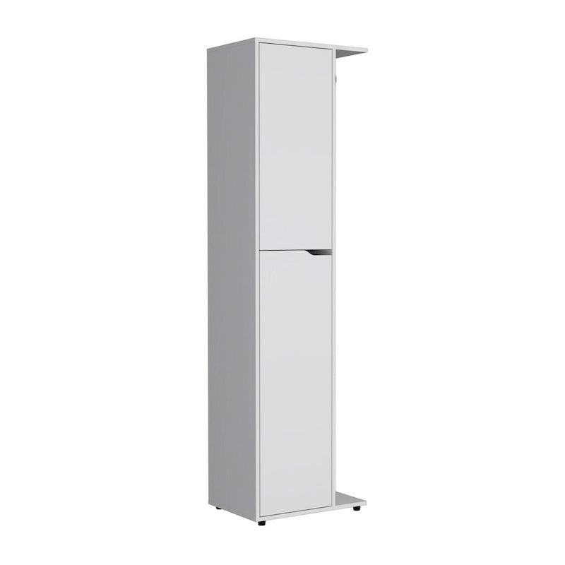 Austin Armoire à 1 porte et 4 étagères en bois composite, 178 cm de hauteur, blanc