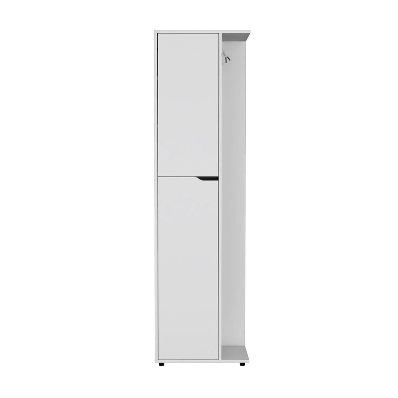 Austin Armoire à 1 porte et 4 étagères en bois composite, 178 cm de hauteur, blanc