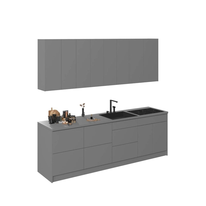 Collection Cuisine Fusion Gris Base Taille 8.5 pieds de large - 103x24