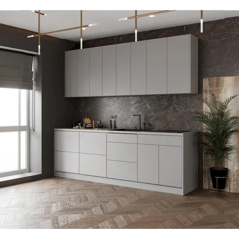 Collection Cuisine Fusion Gris Base Taille 8.5 pieds de large - 103x24