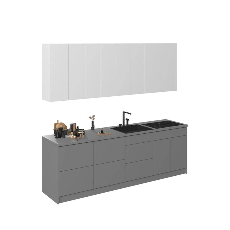 Collection Cuisine Fusion Gris Base Taille 8.5 pieds de large - 103x24