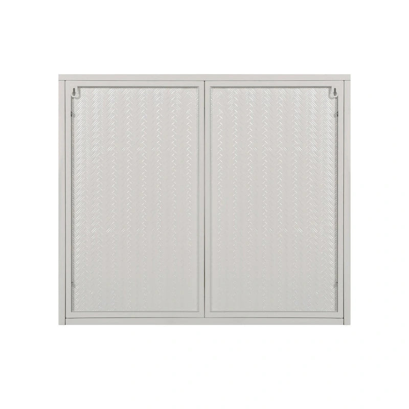 27,56Portes vitrées Armoire murale moderne à deux portes avec trois niveaux de rangement - N/A