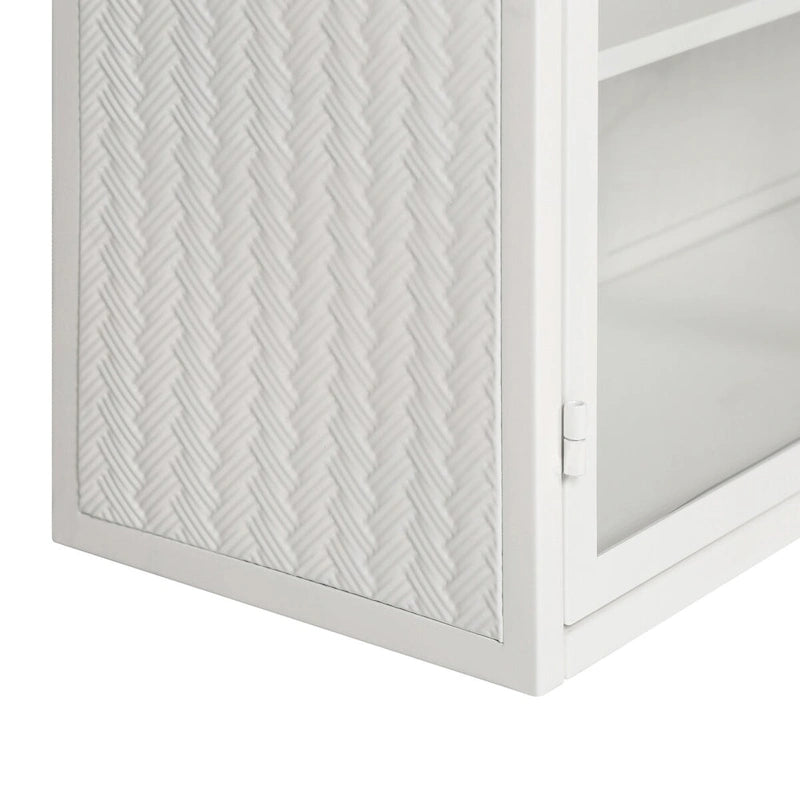 27,56Portes vitrées Armoire murale moderne à deux portes avec trois niveaux de rangement - N/A