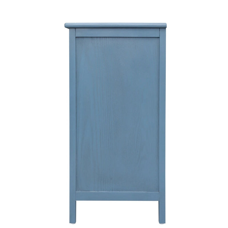 Commode 3 tiroirs, rotin naturel, Meuble américain, Convient pour chambre, salon, bureau