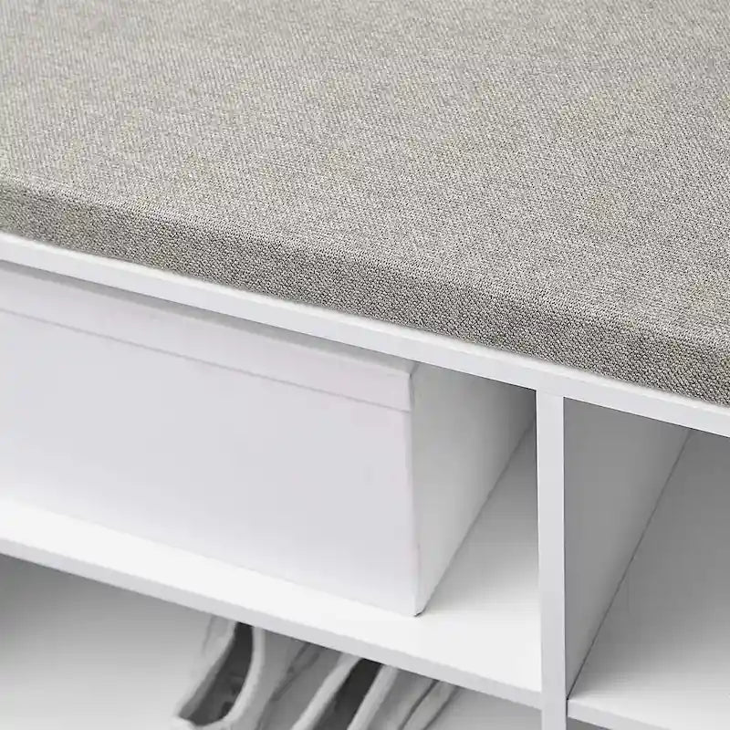 Yak About It - Banc de rangement deux places avec coussin supérieur - Blanc par White