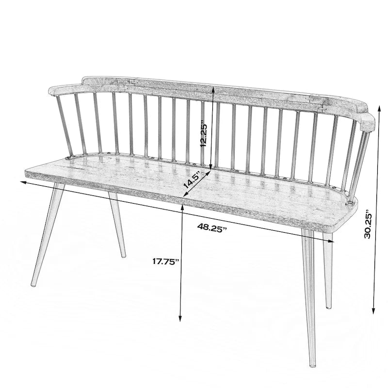Banc Tempe à dossier fuseau