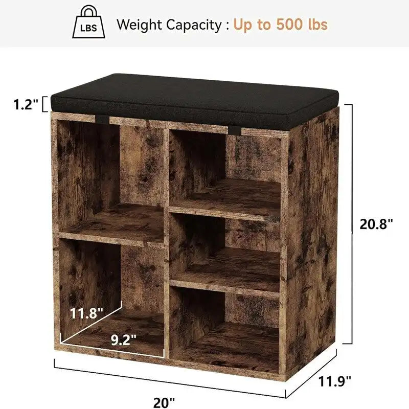 Banc à chaussures d'entrée avec rangement - 30,2P x 50,8L x 52,8H cm