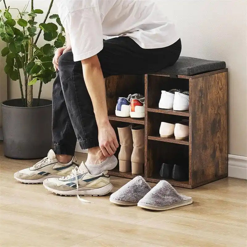 Banc à chaussures d'entrée avec rangement - 30,2P x 50,8L x 52,8H cm