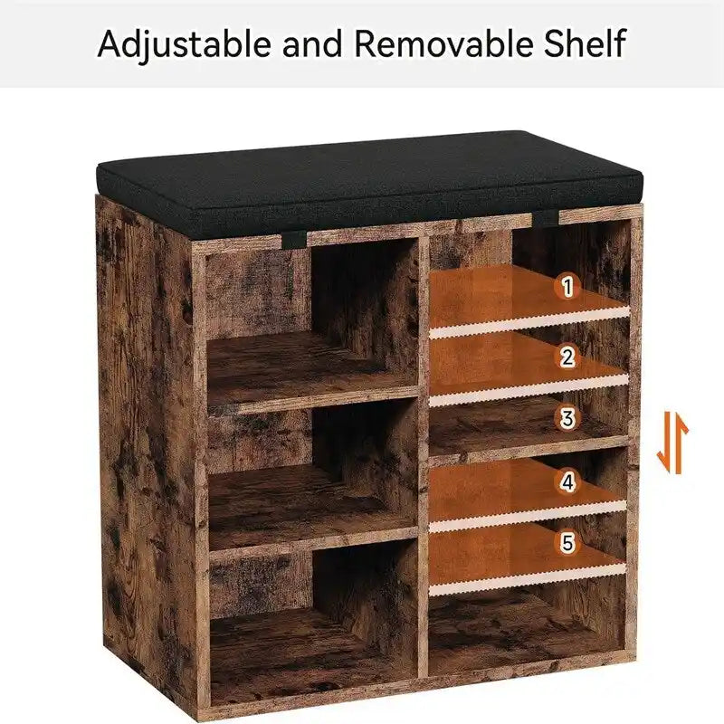 Banc à chaussures d'entrée avec rangement - 30,2P x 50,8L x 52,8H cm