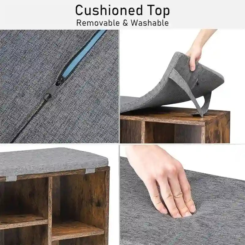 Banc à chaussures d'entrée avec rangement - 30,2P x 50,8L x 52,8H cm
