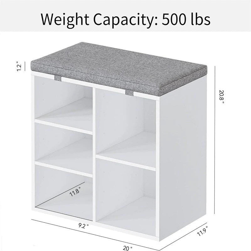 Banc à chaussures d'entrée avec rangement - 30,2P x 50,8L x 52,8H cm