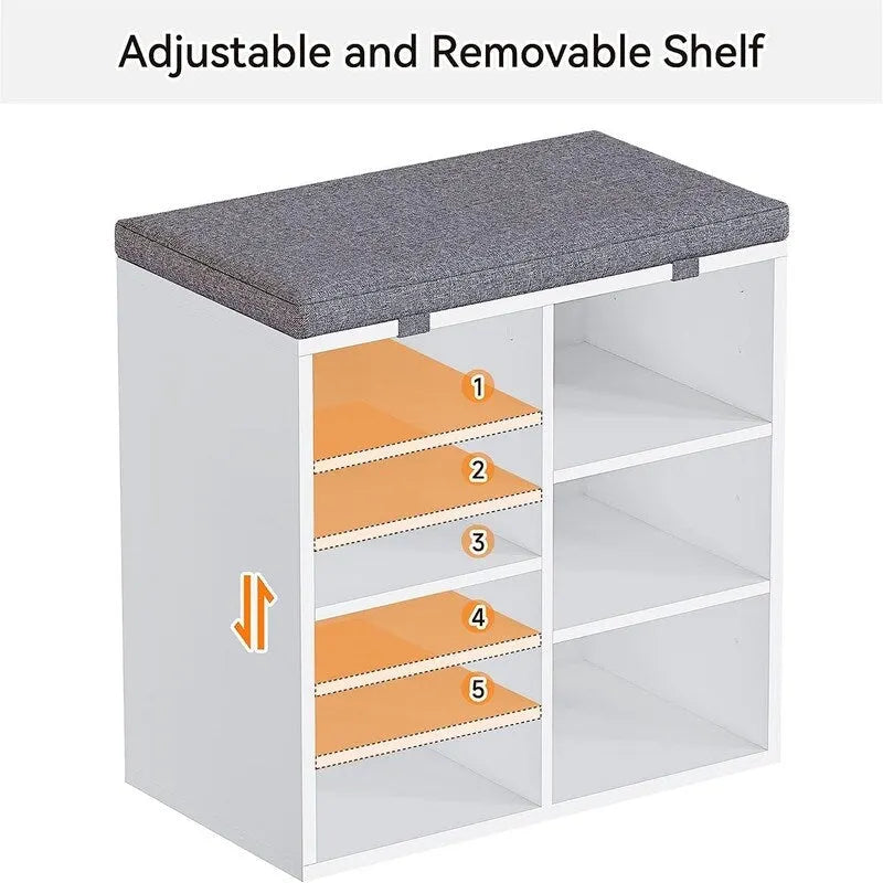 Banc à chaussures d'entrée avec rangement - 30,2P x 50,8L x 52,8H cm