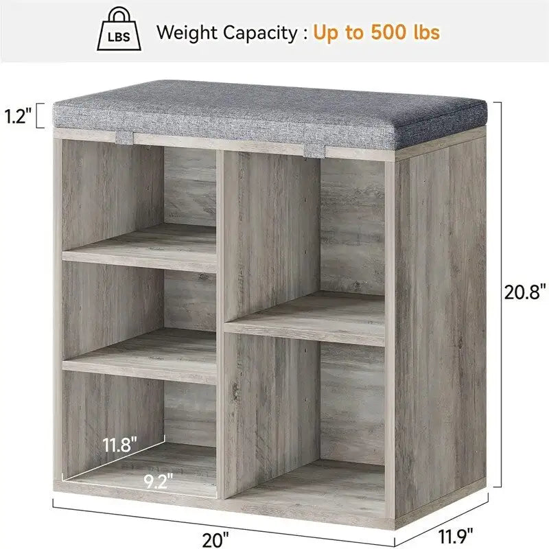 Banc à chaussures d'entrée avec rangement - 30,2P x 50,8L x 52,8H cm