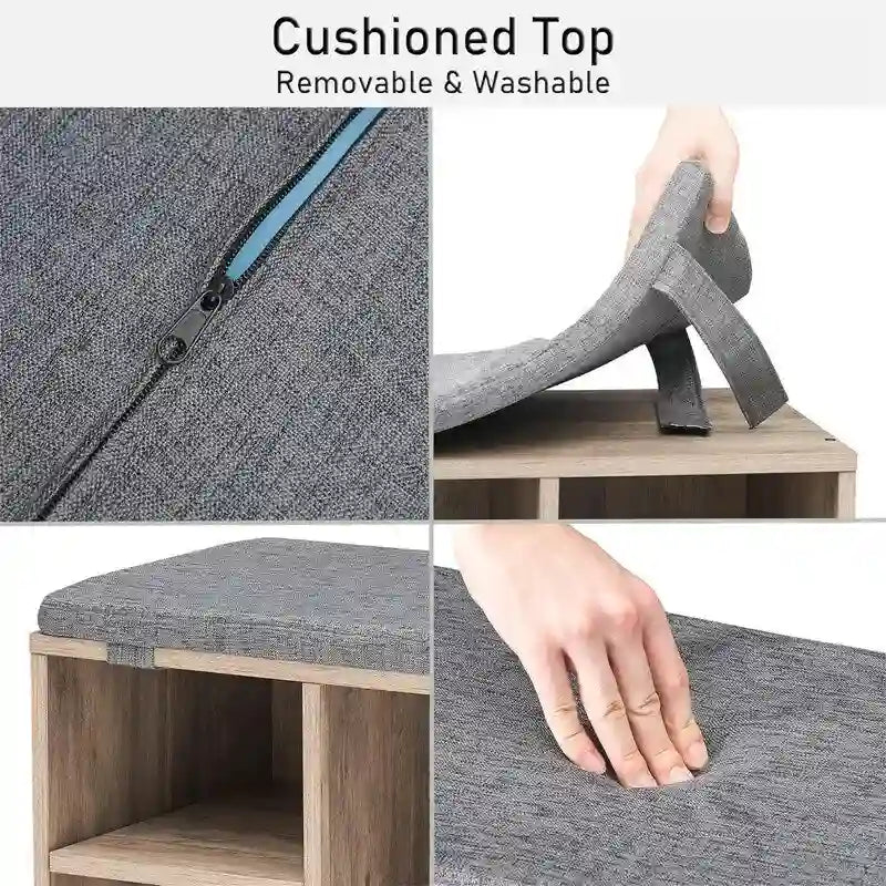Banc à chaussures d'entrée avec rangement - 30,2P x 50,8L x 52,8H cm