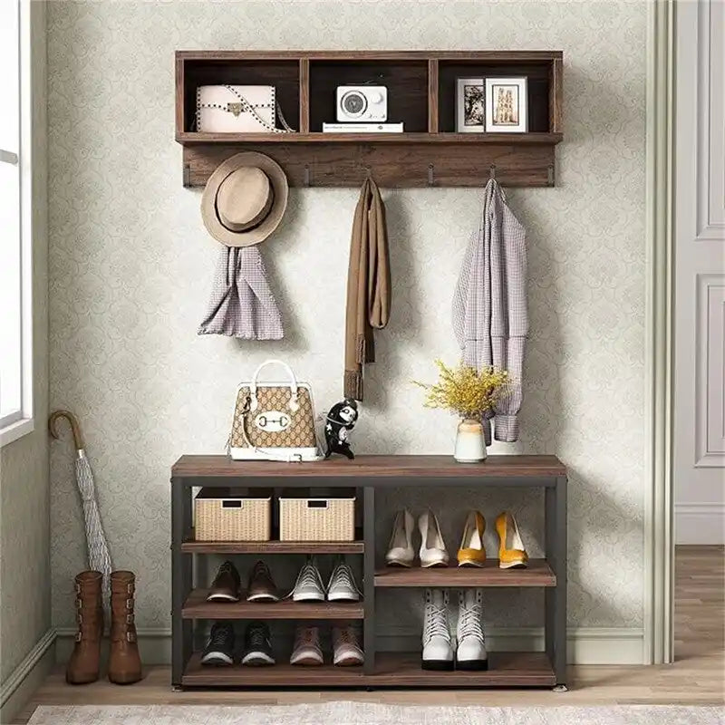 Banc à chaussures 3 casiers de rangement - 11,81 x 35,43 x 72