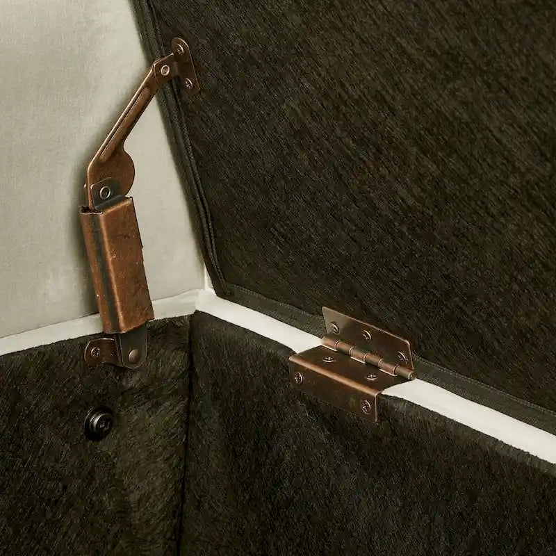 Banc de rangement capitonné avec garniture cloutée, assise rembourrée douce avec accoudoirs pour entrée ou salon, banc de lit