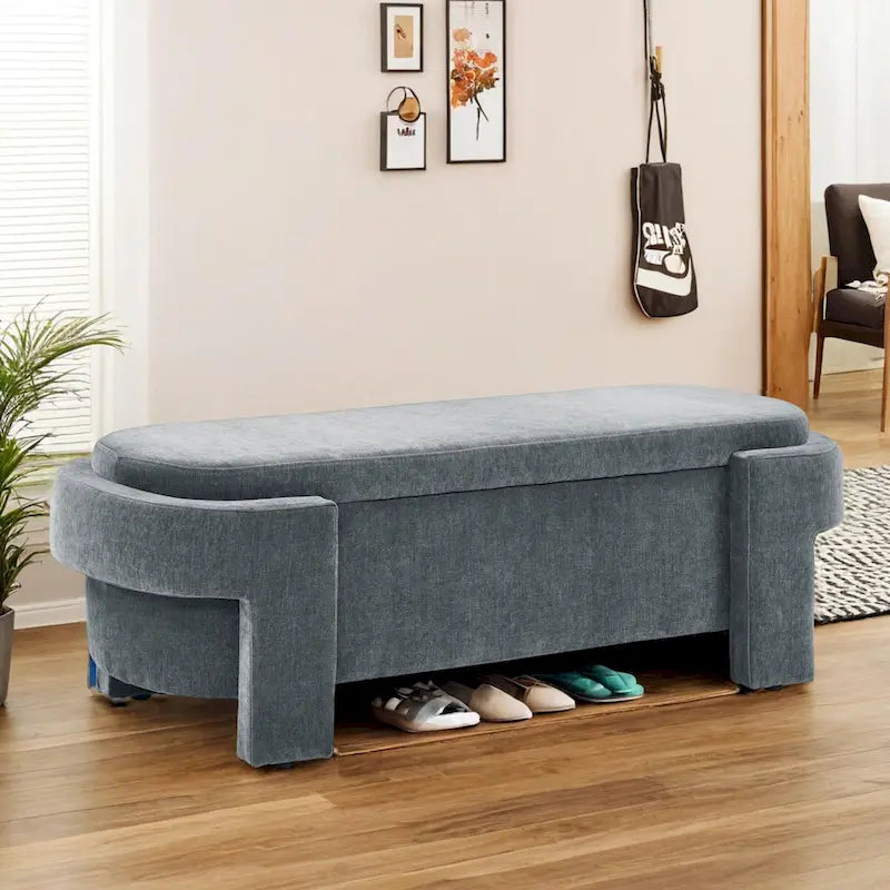 Banc Rembourré avec Grand Espace de RangementBancs Ottomans de Rangement Modernes, pour le Salon, l'Entrée et la Chambre à Coucher
