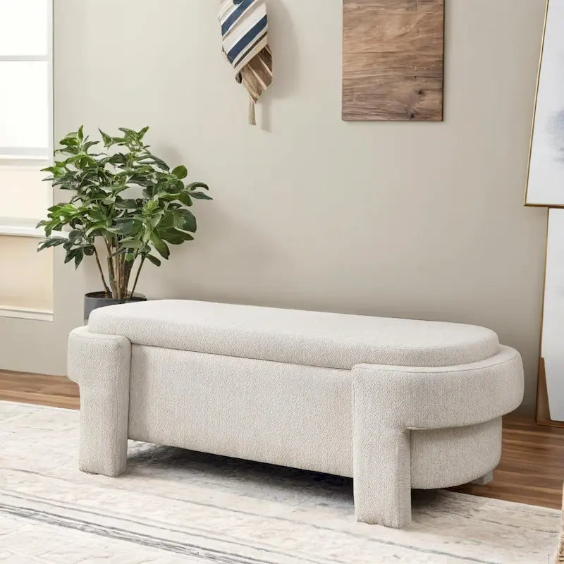 Banc Rembourré avec Grand Espace de RangementBancs Ottomans de Rangement Modernes, pour le Salon, l'Entrée et la Chambre à Coucher