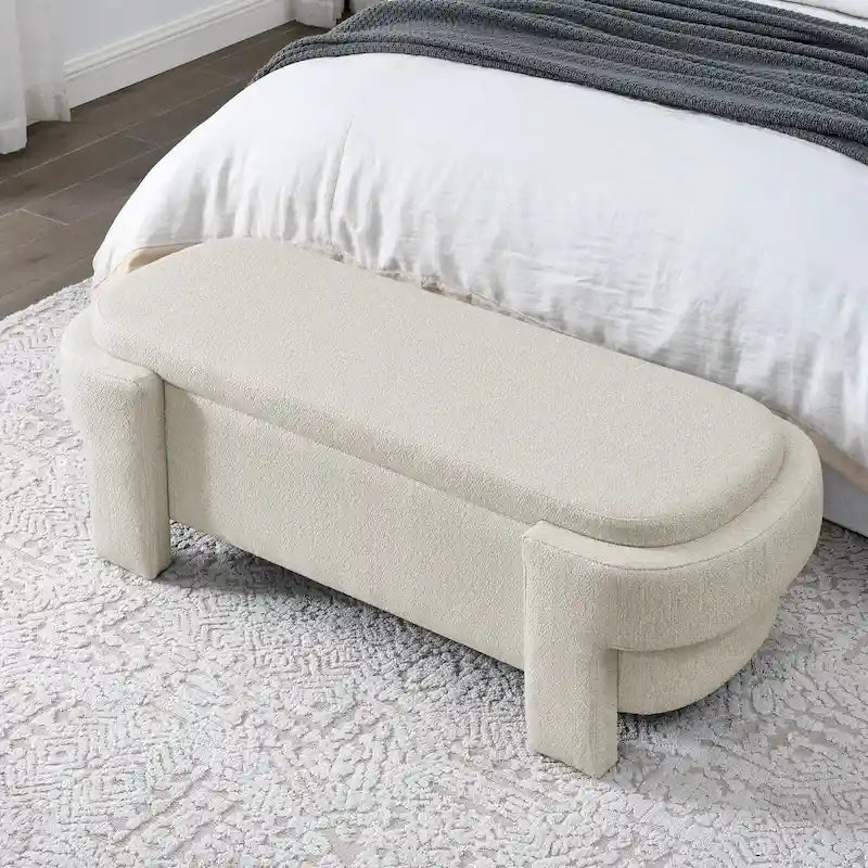 Banc Rembourré avec Grand Espace de RangementBancs Ottomans de Rangement Modernes, pour le Salon, l'Entrée et la Chambre à Coucher