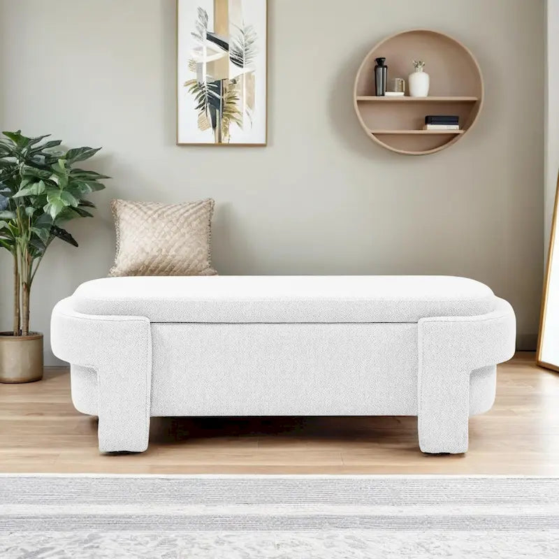 Banc Rembourré avec Grand Espace de RangementBancs Ottomans de Rangement Modernes, pour le Salon, l'Entrée et la Chambre à Coucher