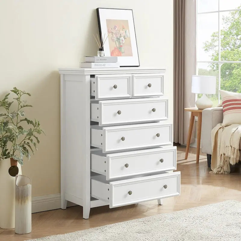 Commode moderne 6 tiroirs, Meuble de rangement, Organisateur de placard et Rangement pour vêtements dans le salon